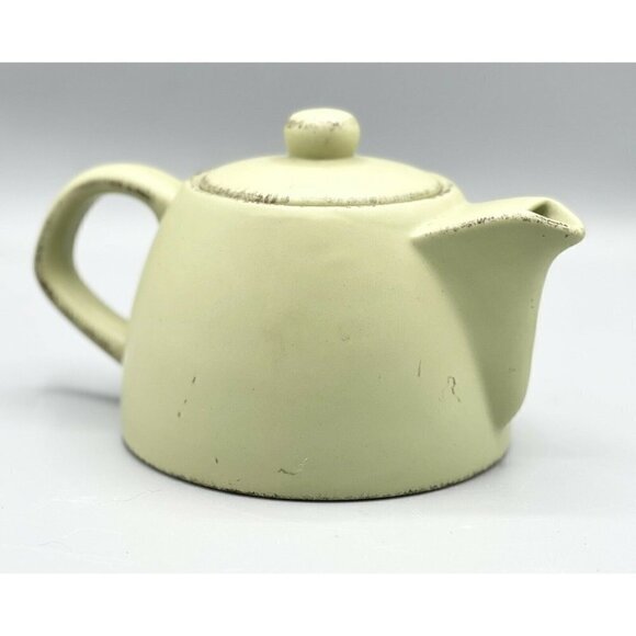 DesignPac Inc Green Stoneware Teapot Matte Finish Ceramic 4.5” Spring Decor - Picture 1 of 8